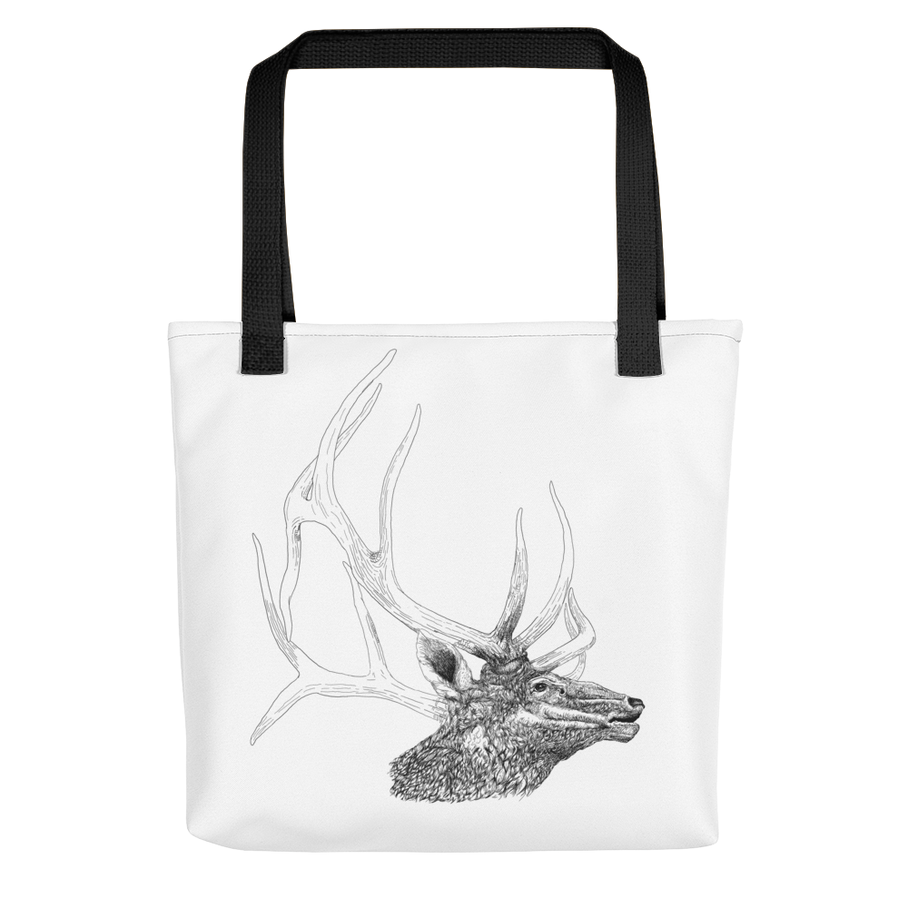 Bull Elk Illustration Tote bag