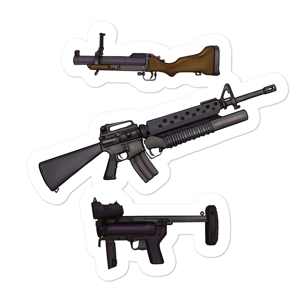 Grenade Launchers Thru Time Bubble-free stickers